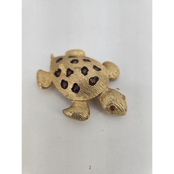 Brass Turtle Figurine Small Sea Turtle Sculpture Nautical Desk Decor - Picture 2 of 3